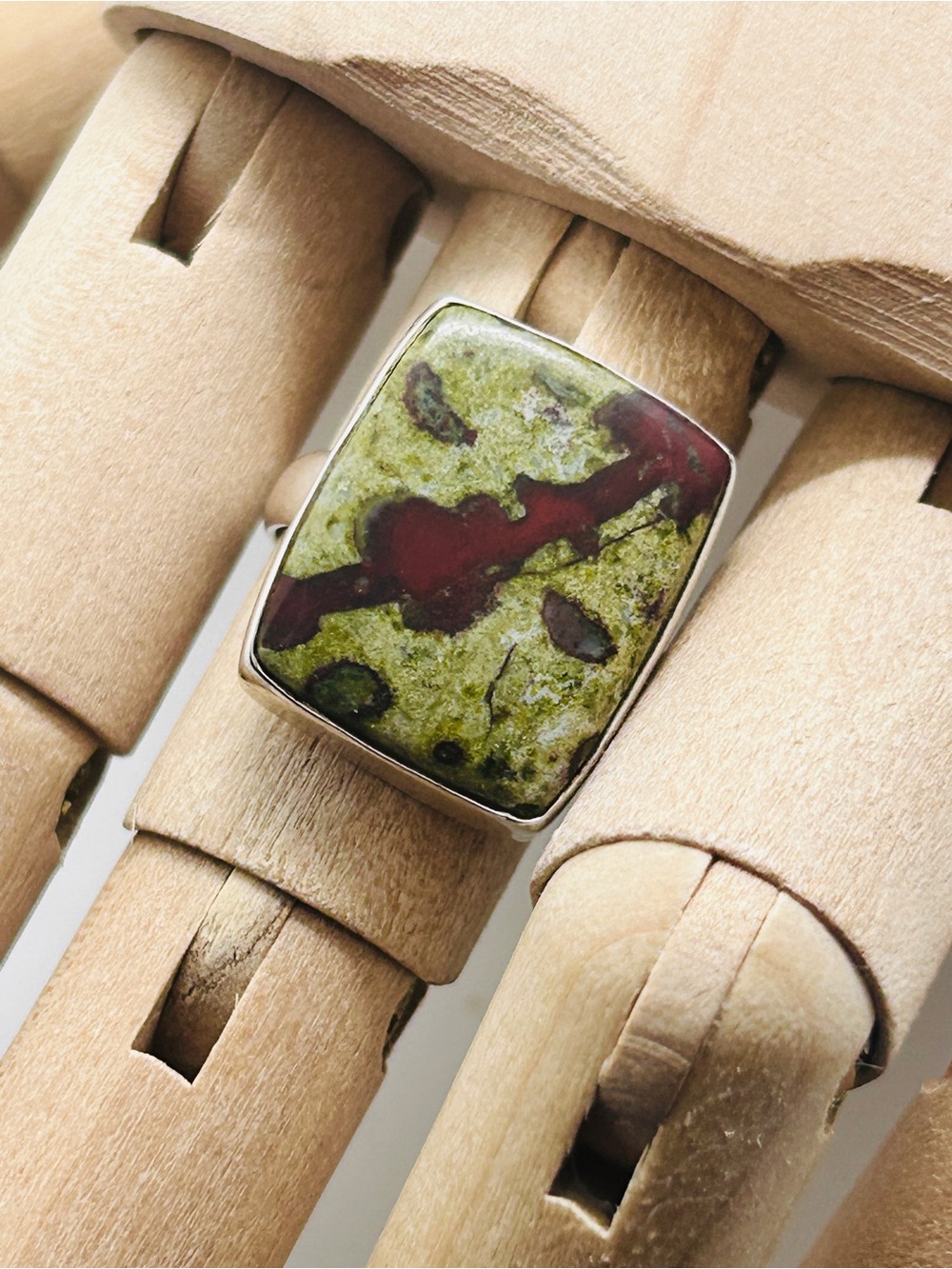 Dragon Blood Jasper Stone Ring, size 6
